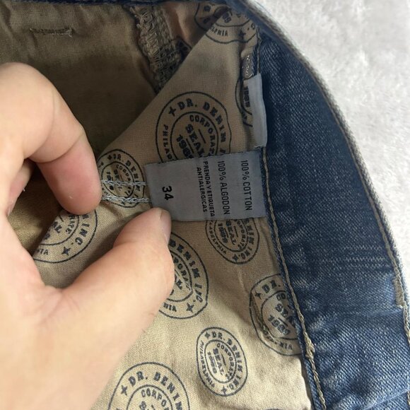 Denim Jeans Male 34 Indigo Distressed Selvedge Vintage Style 100% Cotton - Picture 5 of 8